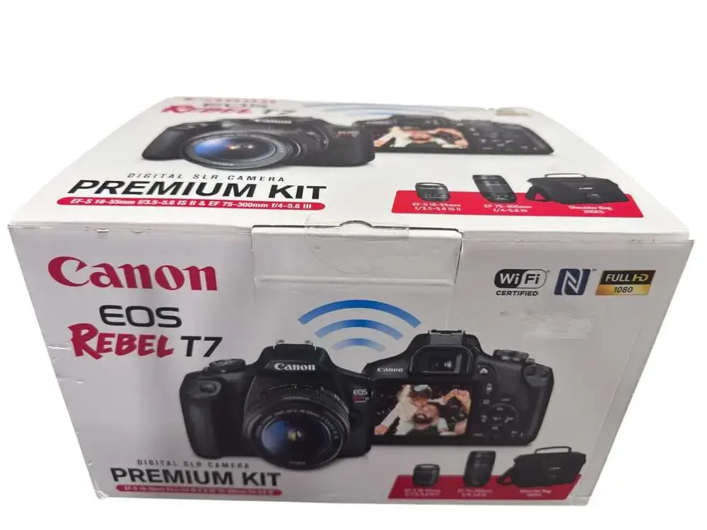 Canon EOS Rebel T7 Digital SLR Camera Premium Kit with EF-S 18-55mm and EF 75-30